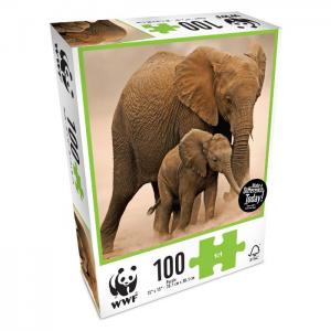PUZZLE 100 PIECES OF ELEPHANTS WWF - JUGUETES Y PELUCHES NEO
