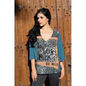 Blue duck printed blouse - odissea