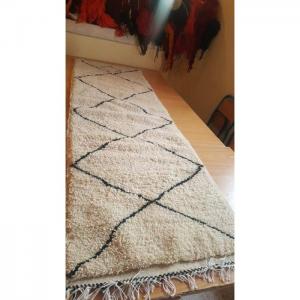 Beige and black thick wool carpet - IDODANE