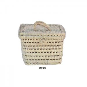 Basket  storage box with wicker lid - mtiwa nabat