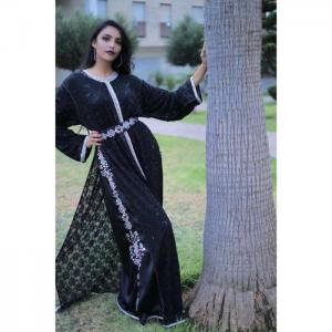 2-piece outfit: black lace caftan - hayat zaim