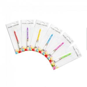 12 music candles, assorted colors - we fiesta