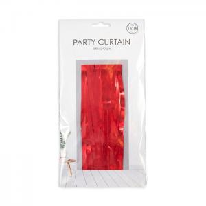 Party curtain 100x240cm - flame retardent - red - we fiesta