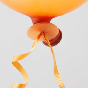 100 automatic balloonseals with ribbon - orange - we fiesta
