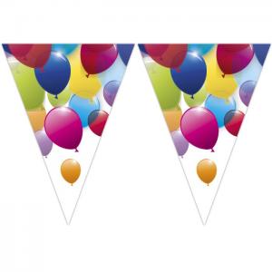 1 triangle flag banner (9 flags) - flying balloons - we fiesta