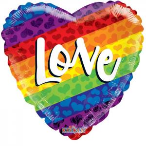 Foilballoon shape, 18" - pr rainbow love - we fiesta