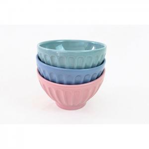 Set of 6 cereal bowls assorted colors - eqc ceramics