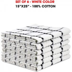 Pack of 6 - kitchen towels- stripe - bath and home