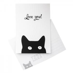 Postcard ziz black cat