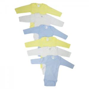Bambini boys' pastel long sleeve onezie 6 pack