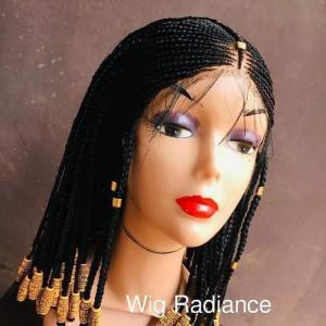 Fulani cornrow braided wig with african beads   - shee fashion'z house