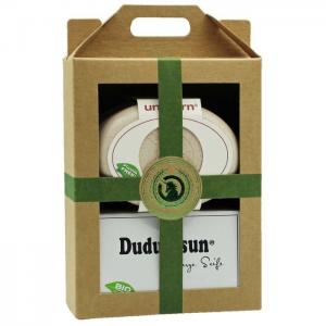 Gift Set Soap Box Made Of Liquid Wood, Large, Creamy White & Dudu-Osun Pure - 150G - Unicorn