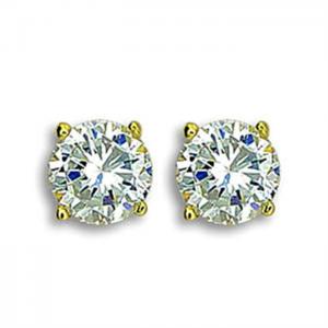 Tk1504 - ip gold(ion plating) stainless steel earrings with aaa grade cz  in clear - alamode