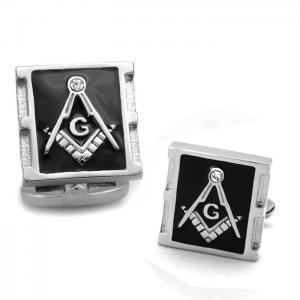 Tk1650 - high polished (no plating) stainless steel cufflink with top grade crystal  in clear - alamode