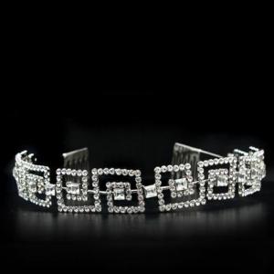 Lo2116 - imitation rhodium brass tiaras & hair clip with top grade crystal  in clear - alamode