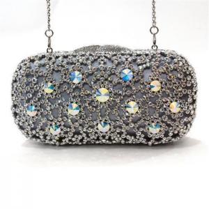 Lo2364 - imitation rhodium white metal clutch with top grade crystal  in white - alamode
