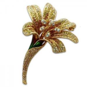 Lo2390 - gold white metal brooches with top grade crystal  in multi color - alamode