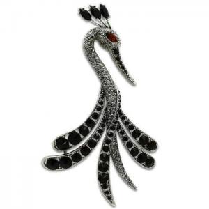 Lo2393 - imitation rhodium white metal brooches with top grade crystal  in multi color - alamode