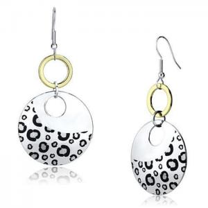 Lo2699 - reverse two-tone iron earrings with epoxy  in jet - alamode