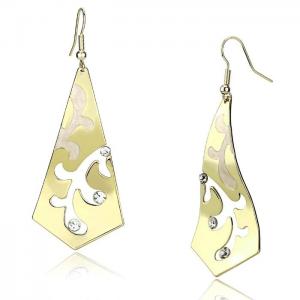 Lo2710 - gold iron earrings with top grade crystal  in clear - alamode