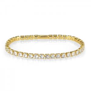 3w1719 - gold brass bracelet with aaa grade cz in clear - alamode