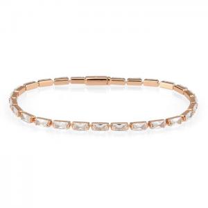 3w1717 - rose gold brass bracelet with aaa grade cz in clear - alamode