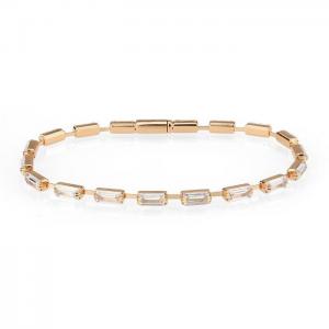 3w1714 - rose gold brass bracelet with aaa grade cz in clear - alamode