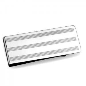 Tk2081 - high polished (no plating) stainless steel money clip with no stone - alamode