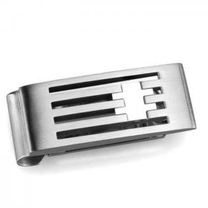 Tk2083 - high polished (no plating) stainless steel money clip with no stone - alamode