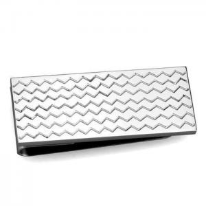Tk2087 - high polished (no plating) stainless steel money clip with no stone - alamode