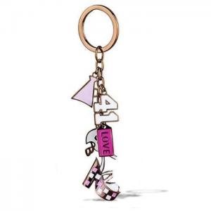 Tk2717 - ip coffee light stainless steel key ring with epoxy  in multi color - alamode
