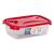 Rectangular Cuisine Lunch Storage Box & Lid Clear/Chili Red 1.6L - Wham
