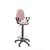 Pale pink bali Ayna Office Stool with fixed armrests, parquet wheels