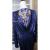 Caftan dress navy blue shiny lami fabric - Beldi Corner