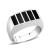 TK3767 - High polished (no plating) Stainless Steel Ring with Epoxy in Jet - Alamode