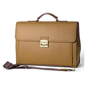 Large leather briefcase with lock - pierotucci