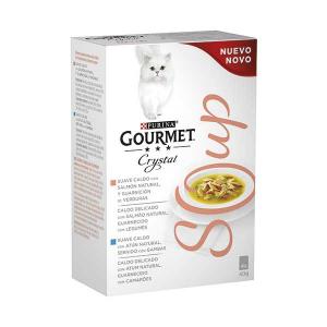 GOURMET CRYSTAL Soup natural salmon served with vegetables and natural tuna served with prawns 4x40g - Purina