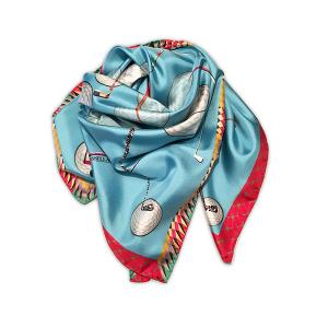 Rosellarama - Golf roulette 100% silk twill scarf