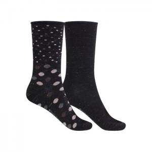 Pack of 2 pair of cotton socks - plain and polka-dots - punto blanco