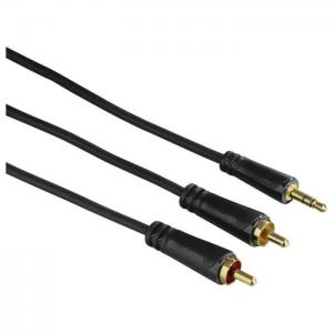 Hama 122299 audio cable 3.5mm jack plug-2rca plug stereo gold-plated 3m - hama