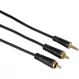 Hama 122298 audio cable 3.5mm jack plug-2rca plug stereo gold-plated 1.5m - hama