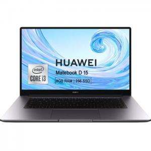 Huawei matebook d bohrb-wai9a laptop - core i3 2.1ghz 8gb 256gb win10 15.6inch fhd space grey english/arabic keyboard - huawei