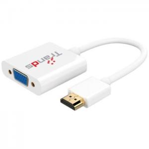 Trands hdmi to vga adapter with audio power 2m white - trands