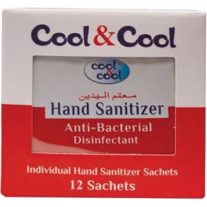 Cool & cool disinfectant anti-bacterial hand sanitizer sachets (12 sachet) - cool & cool