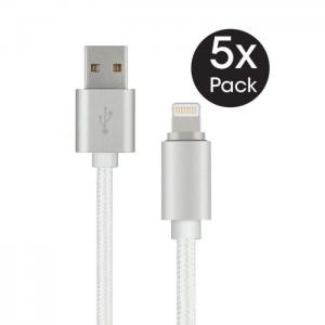 Xcell Lightning Cable Silver X5 Pack - Xcell
