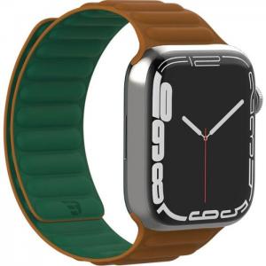 Baykron silicone magnetic strap for apple watch 42/44/45mm green/brown - baykron