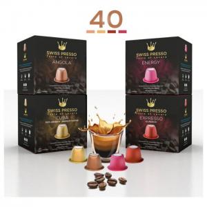 Nespresso compatible espresso coffee capsules 40 different flavors - swiss presso