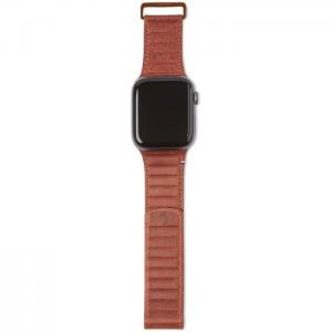 Decoded 42-44mm leather magnetic traction strap for apple watch brown - decoded