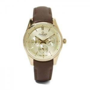 Omax pl11g15i women's multifunction leather watch - omax