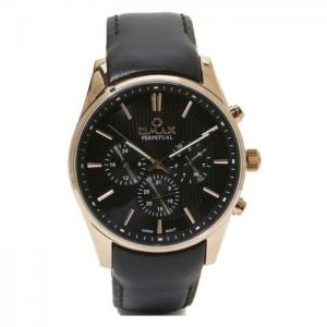 Omax pg11r22i mens multifunction leather watch - omax